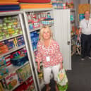 Ciara Ferguson, Martin Connollly and Lorraine McWilliams who work in the Ballyarnett Community food didtribution team. Picture Martin McKeowm 0720