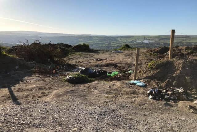 Fly-tipped rubbish on the Glassagh Road.