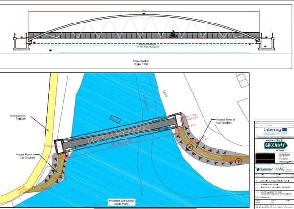 The plans for the new bridge.