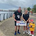 Vinny Sweeney pictured with Bronagh Burke and her two twins, Adam and Aoife.