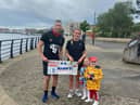 Vinny Sweeney pictured with Bronagh Burke and her two twins, Adam and Aoife.
