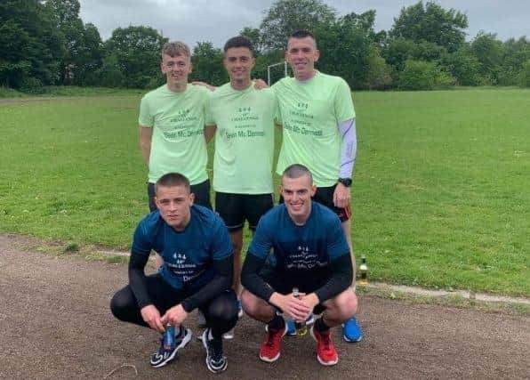 Back row left to right Ciaron Harkin, Rhys McDermott and Odhran McKane and front row Jack Malone and Nathan Harkin.