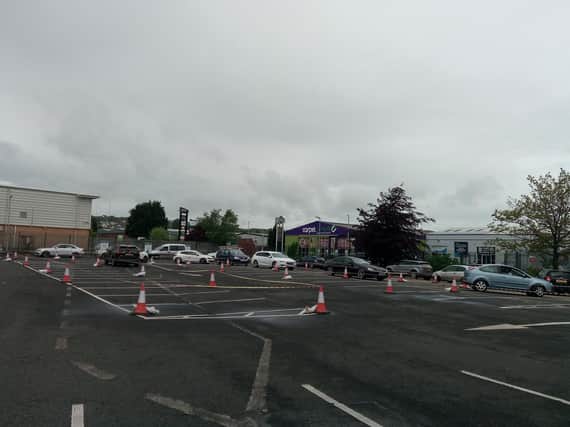 Cars queuing at the Pennyburn recycling centre recently.