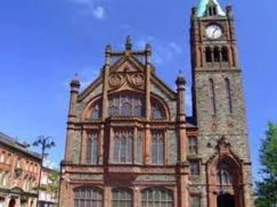 The rally took place in Guildhall Square.