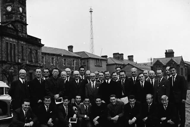 Derry City players and staff prepare to travel to Bucharest for the first leg in September 1964.