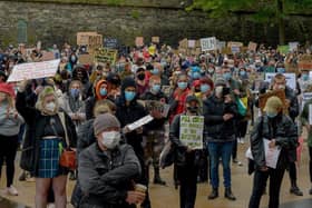 The Black Lives Matter protest in Derry on Saturday.