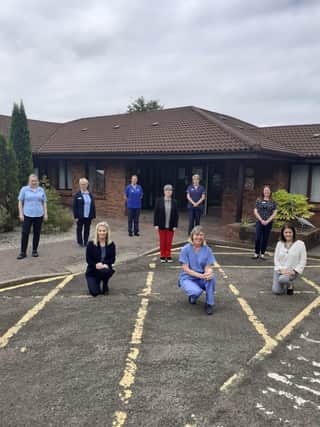Foyle Hospice staff who willl walk, hop, skip, jump and dance around the grounds of the Hospice to raise much needed funds