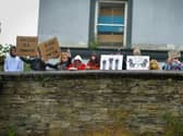 Participants in the Black Lives Matter protest in Derry on Saturday.