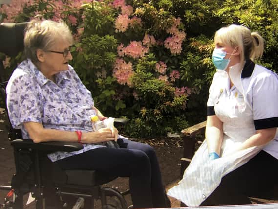 Tonya Webb with Waterside Hospital patient Susanna Kelly