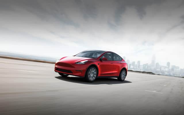 The new Tesla Model Y electric vehicle is hailed as the future of driving.