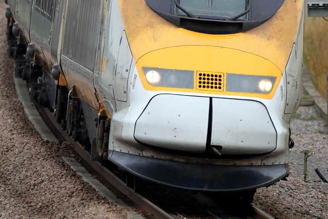 File photo dated 20/7/2010 of a Class 373 Eurostar train as it heads towards London on the High Speed 1 (HS1) Channel Tunnel Rail Link near Charing, Kent. The controversial £32 billion HS2 high-speed rail project from London to Birmingham, and then on to Manchester and Leeds, will be given the green light by the Government today. PRESS ASSOCIATION Photo. Issue date: Tuesday January 10, 2012. See PA story RAIL Speed. Photo credit should read: Gareth Fuller/PA Wire