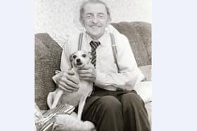 Simpson Galbraith with his beloved Jack Russell, Judy, aged 20, in June 1995.