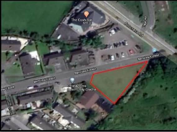 The proposed site of the Coshquin Play Park.