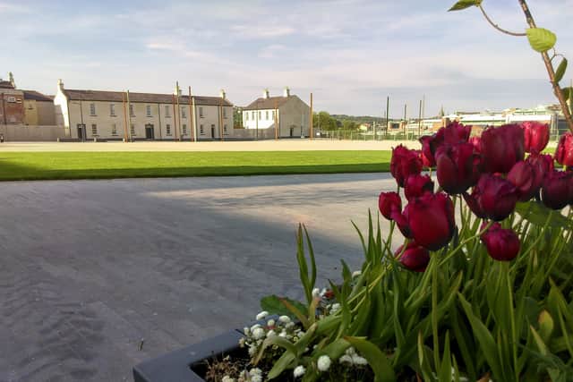 The recently revamped parade ground at Ebrington Square.