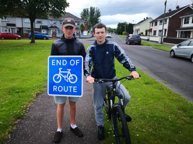Young Strathfoyle residents Ben Devine and Sean McCullough want to see the greenway realised.