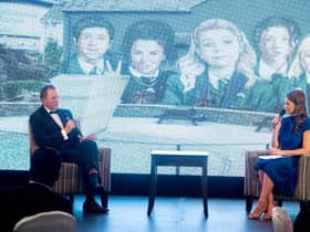 RTÉ Europe Editor Tony Connelly and dinner host Sarah Travers.
