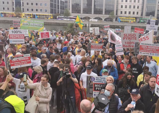 A section of the tens of thousands who attended the mica redress protest in Dublin on Friday.