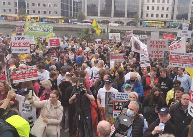 A section of the tens of thousands who attended the mica redress protest in Dublin on Friday.