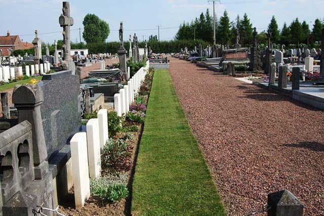 The communal cemetery in Cuinchy where Charles McGonagle is buried.