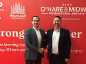 Ryanair’s Director of Commercial, Jason Mc Guinness, with City of Derry Airport manager Steve Frazer.