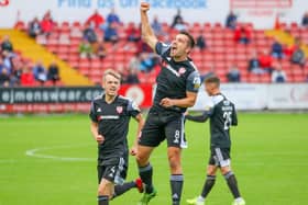 Derry City midfielder Joe Thomson has held talks with manager Ruaidhri Higgins about extending his stay with the Brandywell club. Picture by Kevin Moore/MCI