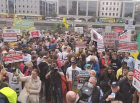 Thousands of people attended a protest in Dublin recently, calling for 100% redress for homes affected by defective blocks.