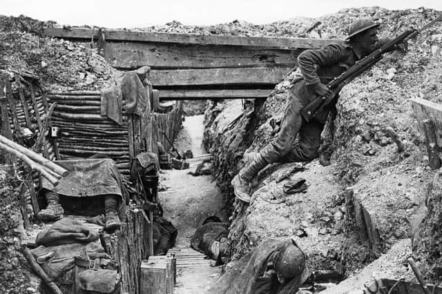 A trench on the Western Front in WWI.sub