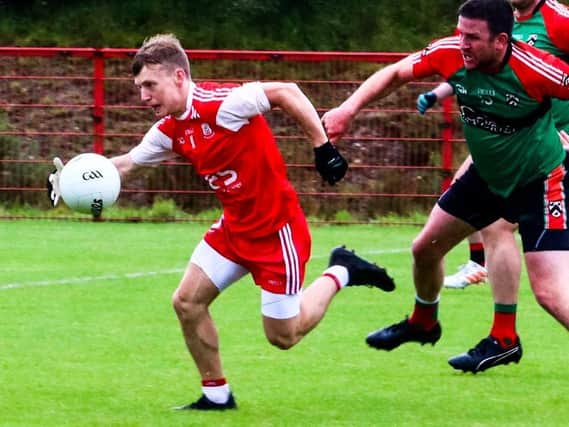 Drumsurn's Ruairi Rafferty hit two first half goals in an excellent individual display against Lissan in Celtic Park.