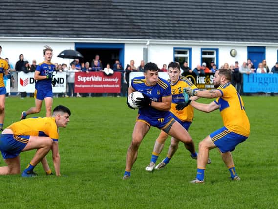 Ben McCarron was in superb form as Steelstown defeated Castledawson to make the Intermediate Championship semi-finals where they will play Limavady Wolfhounds. (Photo: George Sweeney)