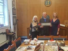 Rev David Latimer, with his wife Margaret and daughter Joanne, receiving the Freedom of the City of London