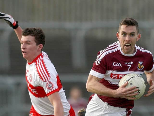 Banagher lost Darragh McCloskey to a red card against Dungiven.
