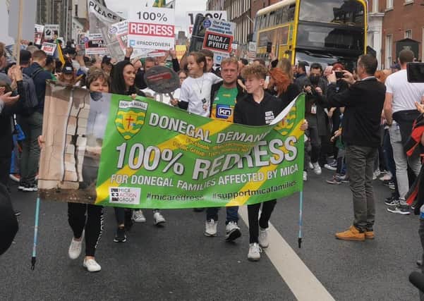 The children's protest comes after thousands attended a protest in Dublin calling for 100% redress.