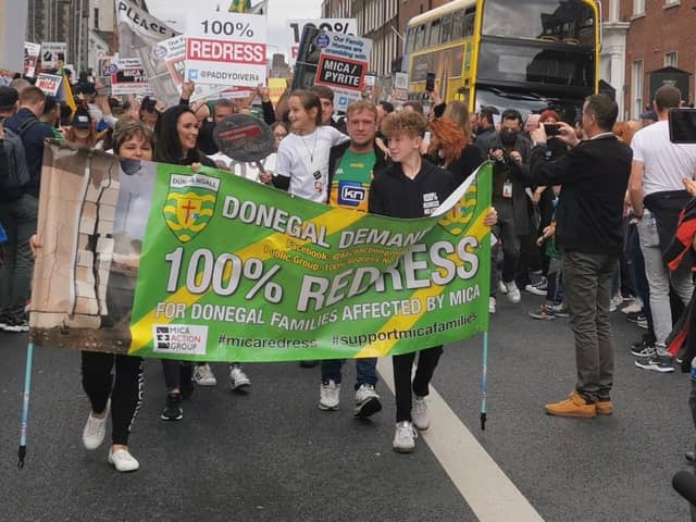 The children's protest comes after thousands attended a protest in Dublin calling for 100% redress.
