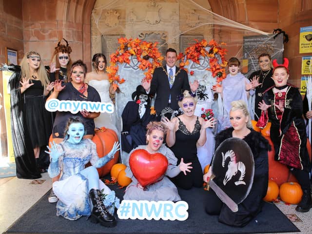 NVQ Level 3 Diploma in Hairdressing students from North West Regional College joined the Mayor of Derry and Strabane, Alderman Graham Warke for a special Halloween photoshoot this week. The students linked in with Council's Halloween programme to complete the project which will be included in their final portfolio of assessed work. Lorcan Doherty Photography