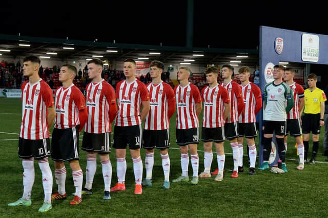 Derry City’s U19 starting eleven against Bohemian in the Enda McGuill Cup Final. Picture: George Sweeney.  DER2143GS  - 072