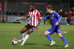 Derry City's James Akintunde starts another attack. Picture by Kevin Moore/MCI