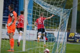 Derry City's Ronan Boyce runs away celebrating the winning goal at Waterford, earlier in the season. Picture by Kevin Moore/mci