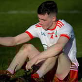 A dejected Ryan McLaughlin after Sean Dolans were defeated by Desertmartin in the JFC final in Celtic Park on Saturday afternoon last. Photo: George Sweeney. DER2143GS - 118