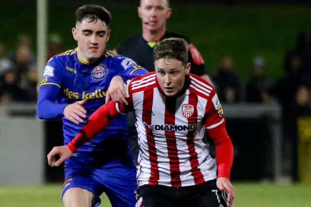 Derry City’s Will Fitzgerald gets away from Bohemians’ Dawson Devoy. Picture by Kevin Moore/mci