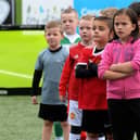 Ready for action at the recent Ryan McBride Halloween Camp held at Brandywell Stadium. Picture: George Sweeney. DER2143GS – 071