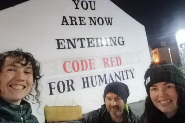 Activists at Free Derry Corner.