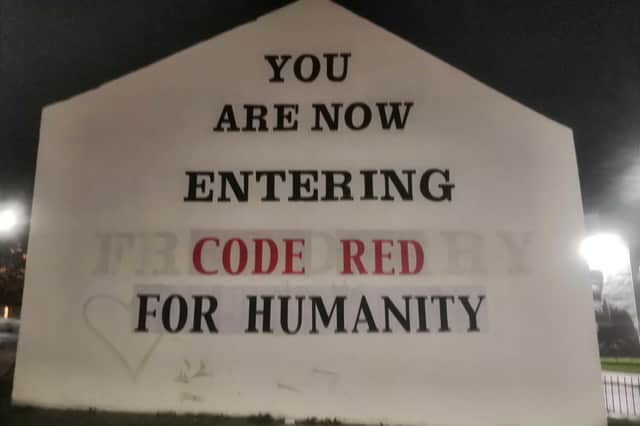 The message at  Free Derry Corner.
