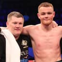 Brett McGinty pictured with his trainer Ricky Hatton. Picture courtesy of Hennessy Sports/Lawrence Lustig