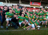 Glen celebrate their first ever Derry senior Championship title after defeating Slaughtneil in Celtic Park on Sunday. (Photo: George Sweeney)