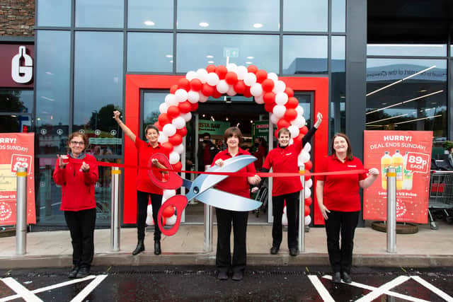 Bernie Friars, Lesley Ann Curry, Joyce Logan-Wilson, Grainne Mc Laughlin, Tina Mc Elhinney who have over 100 years of EUROSPAR experience between them, declare the all-new EUROSPAR Rossdowney officially open. (Ricky Parker Photography)
