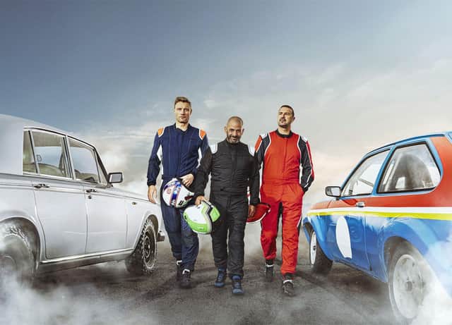 Freddie Flintoff, Chris Harris and Paddy McGuinness