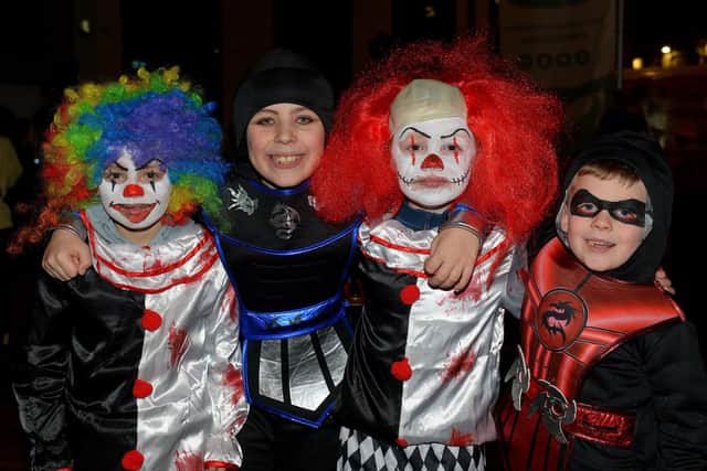 Cousins Michael, Callum, Liam and Rian in costume for Halloween night in Derry. Photo: George Sweeney.  DER2144GS – 018