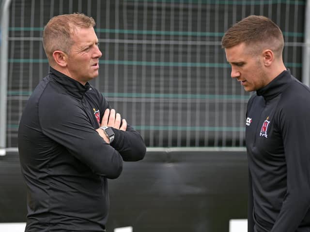 Dundalk manager Vinny Perth and Patrick McEleney.