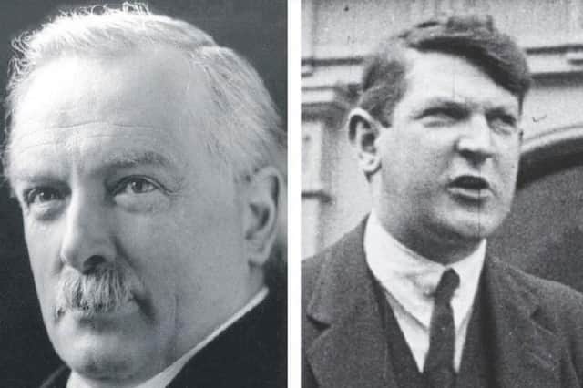 Signatories of the Anglo-Irish Treaty David Lloyd-George and Michael Collins.