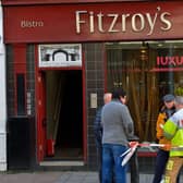 Fitzroy's restaurant in Bridge Street, Derry, suffered extensive fire damage on Monday morning. The fire is believed to have started in a store room. Photo: George Sweeney.  DER2147GS – 025